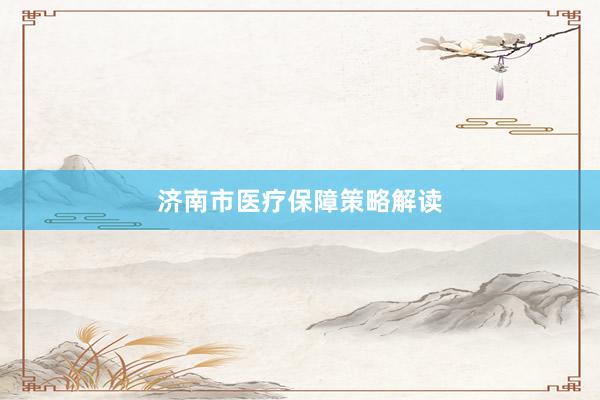 济南市医疗保障策略解读